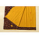 Buy Ajrakh Applique / Patchwork Cotton Turmeric Yellow saree