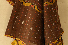 Ajrakh Applique - Embroidered Cotton Dupatta (Two Options) - Brown