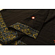 Buy Ajrakh Patchwork & Embroidered Cotton Black Saree