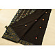 Buy Ajrakh Patchwork & Embroidered Cotton Black Saree