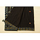 Buy Ajrakh Patchwork & Embroidered Cotton Black Saree