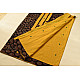 Buy Ajrakh Applique & Mirror Embroidered Cotton Saree - Yellow & Black