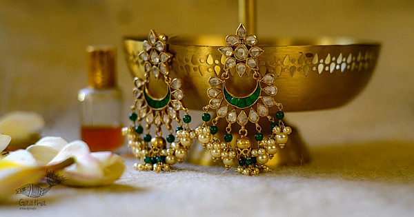 Jewelry Chandini Model Earrings Chandini Kammalu Gold Chandini