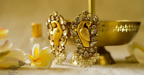 Royal jewelry Morni design Studs Indian craft store