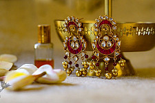 श्रीरूपा  | Silver Earring | Ruby Rose ~ 28
