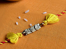 Dhokra Brass ❂ Handmade Yellow Rakhi 