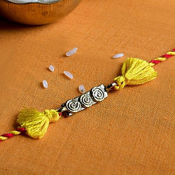 Dhokra Brass ❂ Handmade Yellow Rakhi 