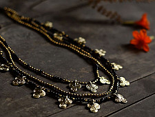 Prabha . प्रभा | Brass Dhokra Clubs Design Three Layered Necklace
