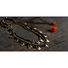 Prabha . प्रभा | Brass Dhokra Clubs Design Three Layered Necklace