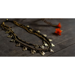 Prabha . प्रभा | Brass Dhokra Clubs Design Three Layered Necklace