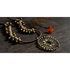 Prabha . प्रभा | Brass Dhokra Long Necklace - 13