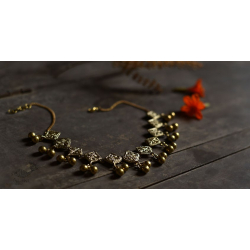 Prabha . प्रभा | Brass Dhokra Necklace - Diamond Design