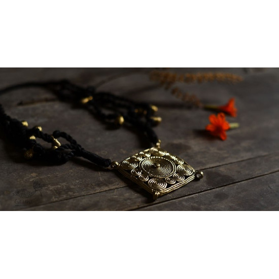 handmade dholra brass necklace Square