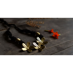 Prabha . प्रभा |  Flower Design Brass Dhokra Necklace