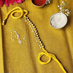 Dhokra Brass ❂ Handmade Rakhi - Yellow Thread