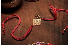 Dhokra Brass ❂ Handmade Rakhi - Lal Dhaga