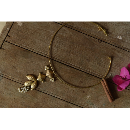 shop Brass Dhokra Hasali Necklace