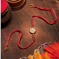 Dhokra Brass ❂ Handmade Red Rakhi