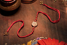 Dhokra Brass ❂ Handmade Red Rakhi