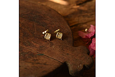 Prabha . प्रभा | Handmade Brass Earring - Dhokra Stud