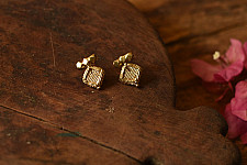 Prabha . प्रभा | Handmade Brass Earring - Dhokra Stud