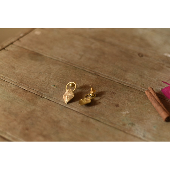 shop Brass Dhokra Square Stud earring