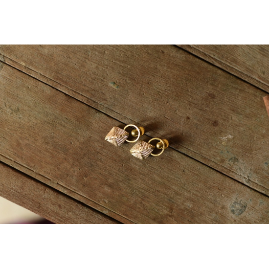 shop Brass Dhokra Square Stud earring