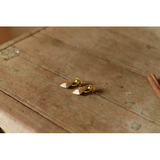 shop Brass Dhokra Square Stud earring