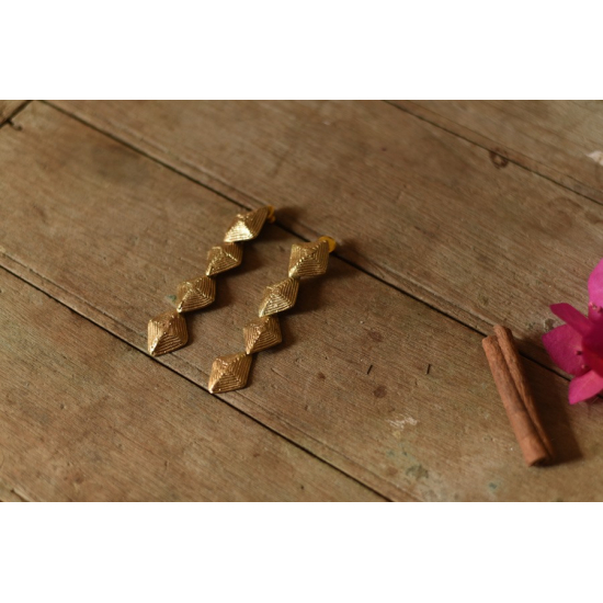 shop Brass Dhokra Square long earring