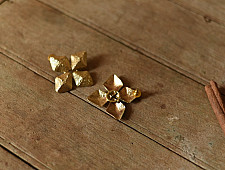 Prabha . प्रभा ❄ Brass Dhokra Stud Earring - Diamond                                                 