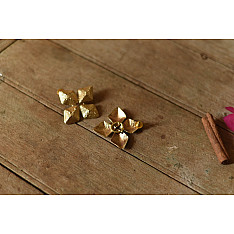 Prabha . प्रभा ❄ Brass Dhokra Stud Earring - Diamond                                                 