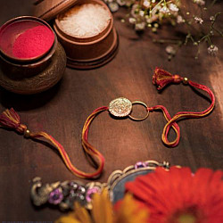 Dhokra Brass ❂ Handmade Rakhi - Circle Ring