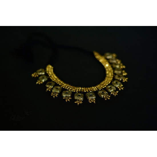 handmade dholra brass necklace