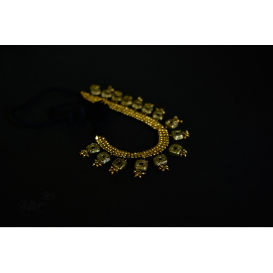 handmade dholra brass necklace