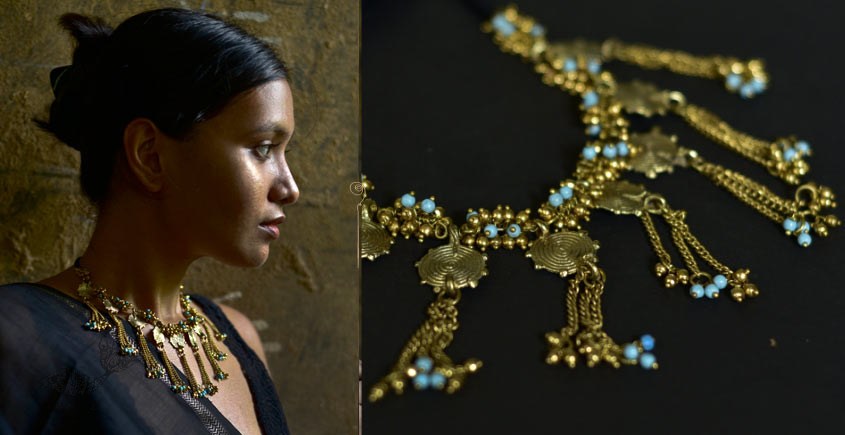 handmade dholra brass necklace