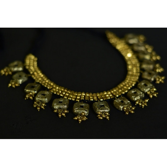 handmade dholra brass necklace