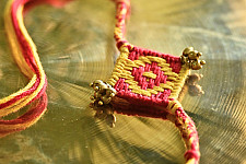 Dhokra Brass ❂ Handmade Bhabhi Rakhi - Braided