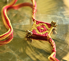 Dhokra Brass ❂ Handmade Bhabhi Rakhi - Braided