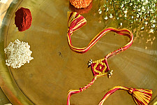 Dhokra Brass ❂ Handmade Bhabhi Rakhi - Braided