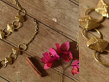 Prabha . प्रभा ❄ Brass Dhokra Necklace - Diamond & Circle