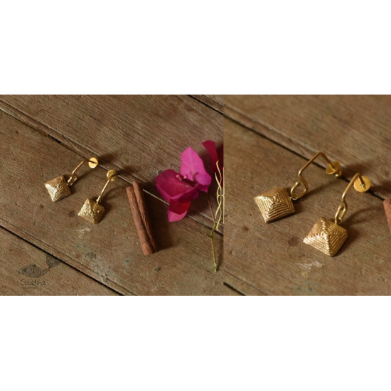 shop Brass Dhokra Square Design earring