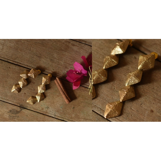 shop Brass Dhokra Square long earring