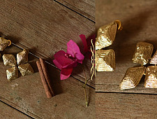 Prabha . प्रभा ❄ Brass Dhokra Stud Earring - Diamond                                                 