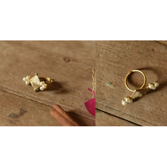 shop Handmade Brass Dhokra Square Design ring