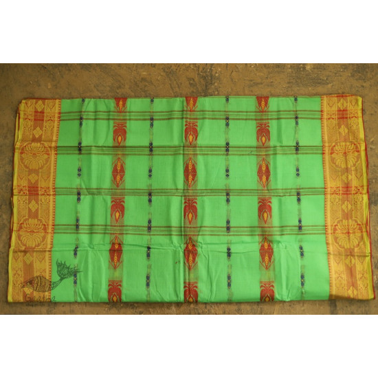 मलय ✽ Handloom Cotton Zari Saree With Buti ✽ 20