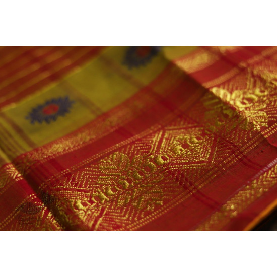 मलय ✽ Handloom Cotton Zari Saree With Buti ✽ 29