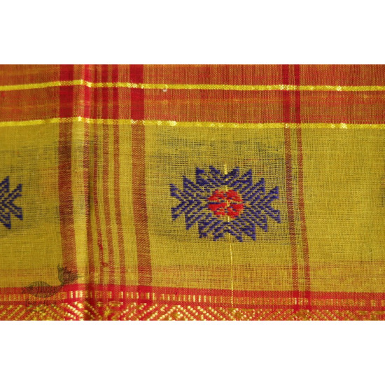 मलय ✽ Handloom Cotton Zari Saree With Buti ✽ 29