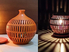 Mittihub ☢ Terracotta ☢ Tea Light Holder - Semi Oval Rectangle Cuts 