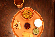 Mittihub ☢ Terracotta ☢ Dinner Set - ( 2 small bowls, 1 glass & 1 thali )