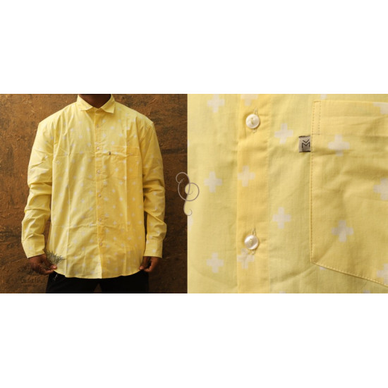 रंगरेज / Rangrez ❂ Block Printed . Fine Cotton Shirt  (Full Sleeve )❂ 16